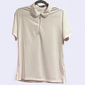 Callaway Women's White 1/4 Zip Short Sleeve Golf Polo Shirt - Opti-Dri - Size L